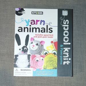 Kids Yarn Animals Craft Kit - Black, White, Pink, Green